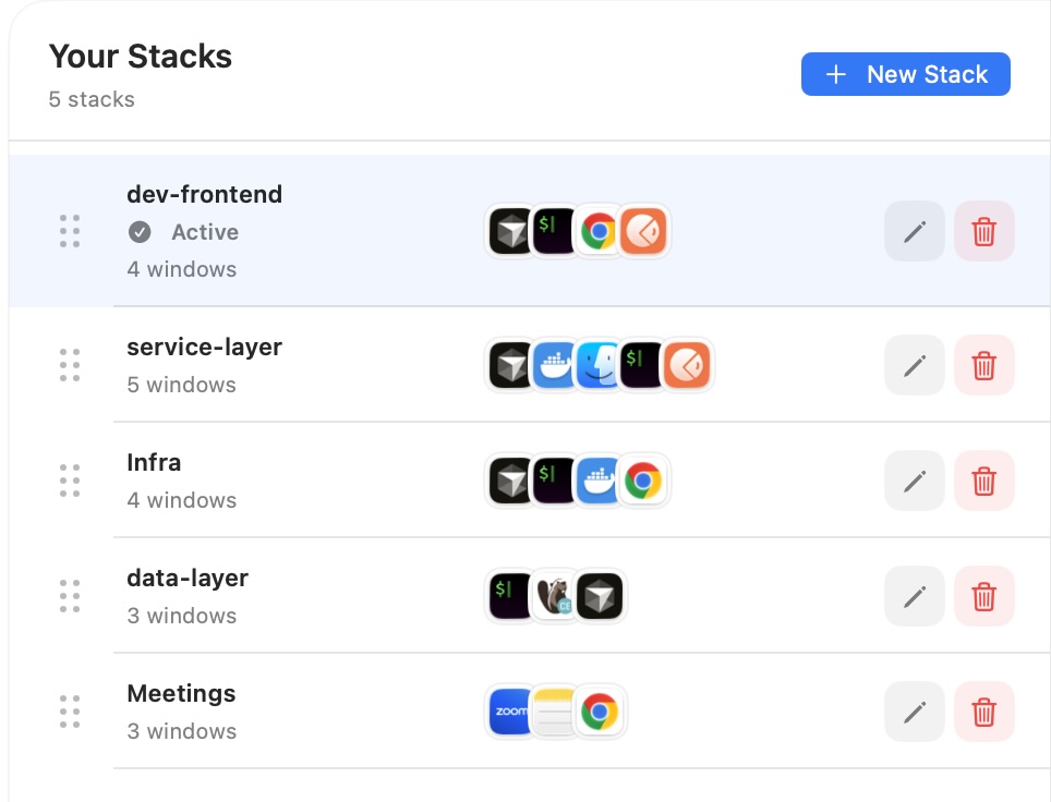 StackLoop Your Stacks view